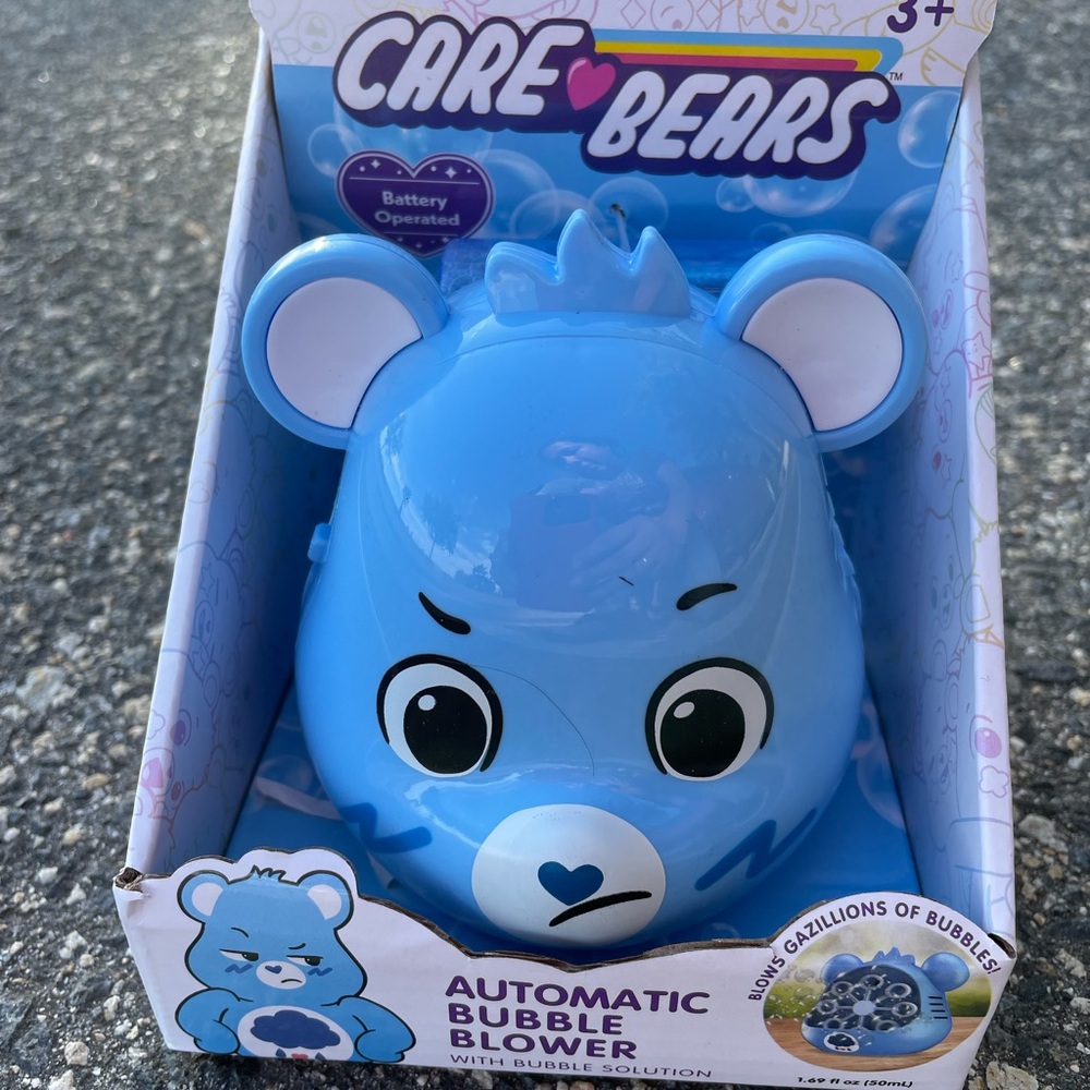 NIB Care Bears Blue Automatic Bubble Blower New‎ In Box